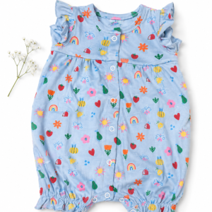 Frock Romper S (0-3m) - Rainbow Garden