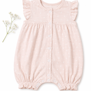 Frock Romper S (0-3m) - Blush Polka