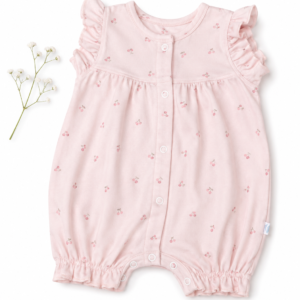 Frock Romper S (0-3m) - Tiny pink flowers