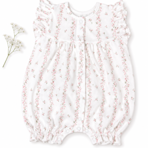 Frock Romper S (0-3m) - Floral vines