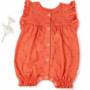 Frock Romper S (0-3m) - Coral Confetti