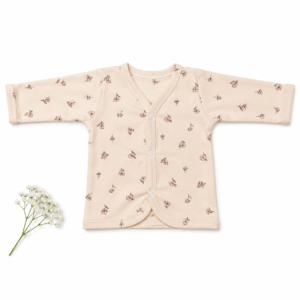 Premium Cotton Full Sleeve jabla 3-6m - Beige Flowers