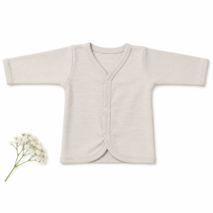 Premium Cotton Full Sleeve jabla 3-6m - Beige Stripes