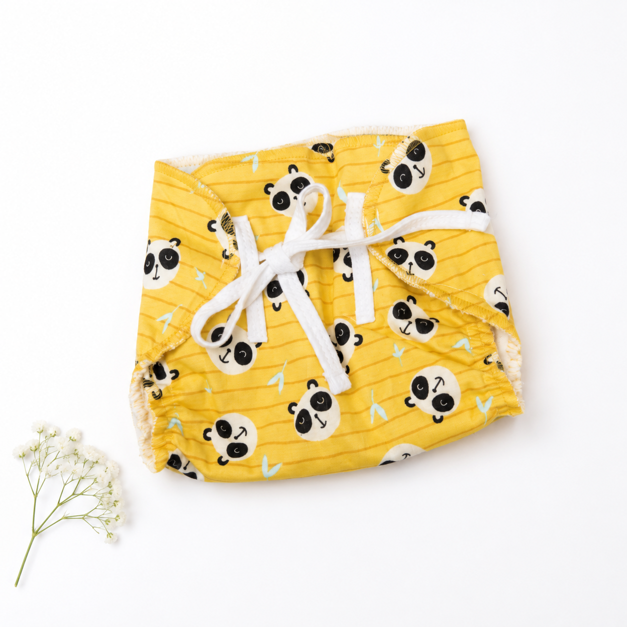 Padded langot 0-6m - Yellow Panda