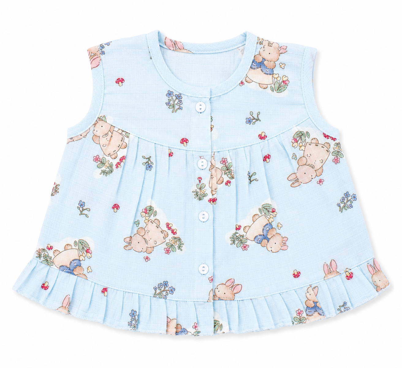 Muslin Frill Frocks S, 3-6m -06