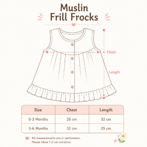 Muslin Frill Frocks S, 3-6m -03