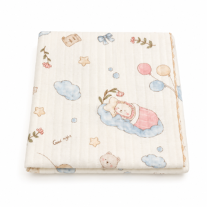 2 Layer Ivory Muslin Blanket 85*85cm -07