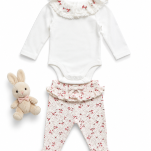 Premium Onesie with Pant (rib) set 6-9m - girls