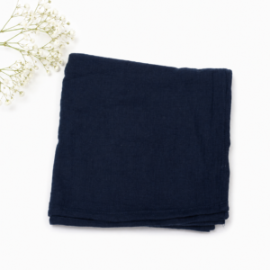 Crinkle Muslin Swaddle 100*100cm - Navy Blue