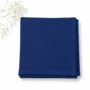 Crinkle Muslin Swaddle 100*100cm - Deep Blue