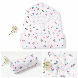Muslin Hooded Towel Single Layer 75*75cm - Umbrella Friends