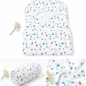 Muslin Hooded Towel Single Layer 75*75cm - Little Airplanes