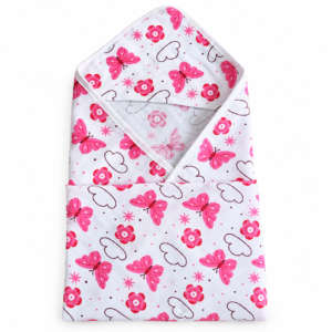 Muslin Hooded Towel Single Layer 75*75cm - Butterfly