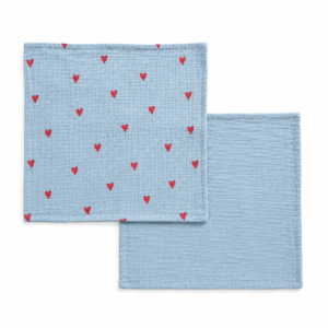 Muslin 2 layer Wash Clothes - Pack of 2 - 30*30cm - Powder Blue
