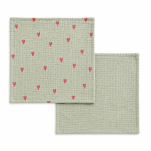 Muslin 2 layer Wash Clothes - Pack of 2 - 30*30cm - Sage Green