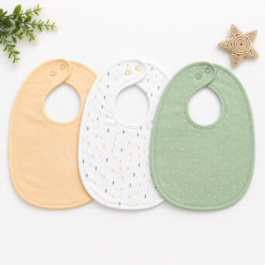 Cotton Bib with a Waterproof Layer- Pack of 3 - 09