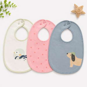 Cotton Bib with a Waterproof Layer- Pack of 3 - 02