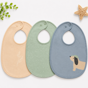 Cotton Bib with a Waterproof Layer- Pack of 3 - 01