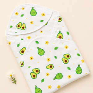 2 Layer Muslin Hooded Towel - Avocado
