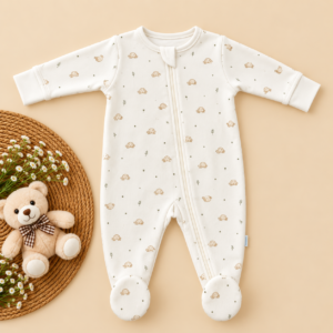 Full Zipper footed Baby Sleepsuit 0-3m - Turtle