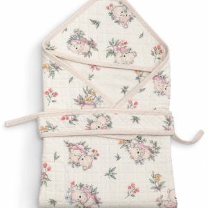 Muslin Coloured Hooded Wrapper - Cream Koala