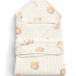 Muslin Hooded Wrapper - Teddy & Baloons