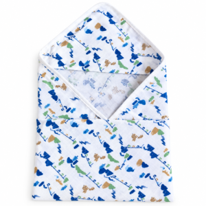 Muslin Hooded Towel Single Layer 75*75cm - Animals