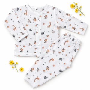 Muslin Sleep Suit 0-3m - Animals