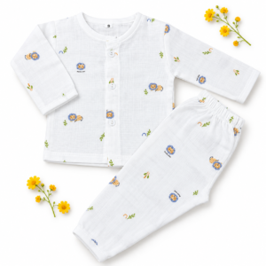 Muslin Sleep Suit 0-3m - Lion