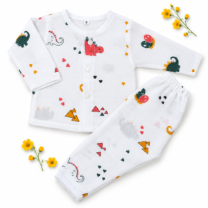 Muslin Sleep Suit 0-3m - Dino
